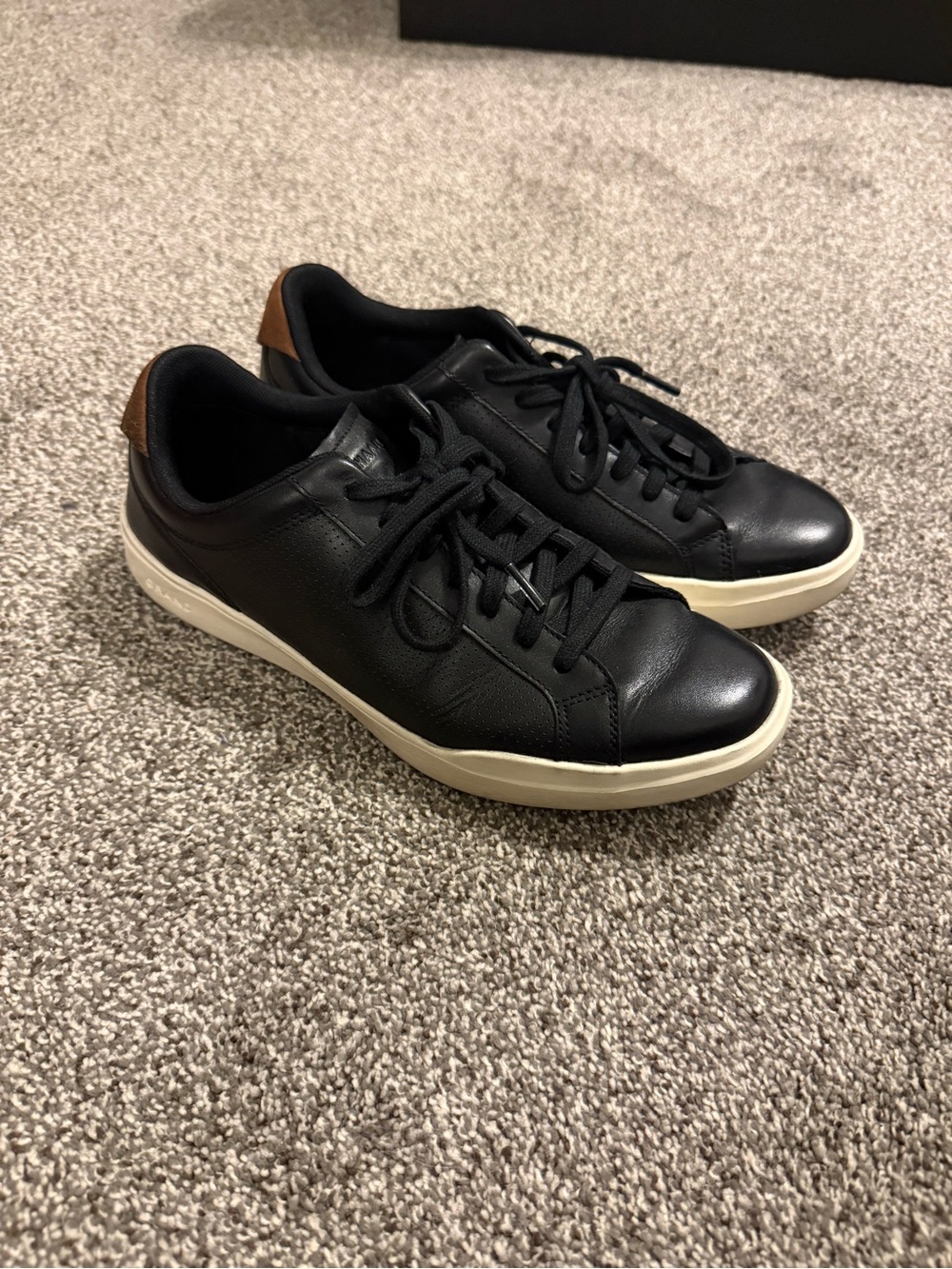 Cole Haan Black Leather Low-Top Sneakers